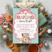 Schattigee Roze Bow Kerstkoekjes Baking Party BLAU Kaart