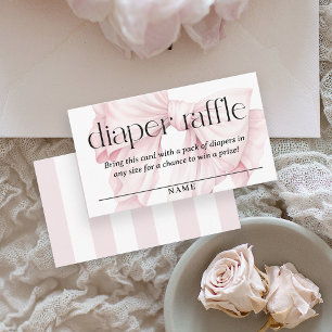 Schattigee Roze Bow Luier Raffle Baby shower Informatiekaartje