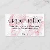 Schattigee Roze Bow Luier Raffle Baby shower Informatiekaartje (Voorkant)