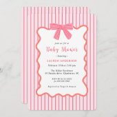 Schattigee Roze Bow, Meisje Baby shower Kaart (Voorkant / Achterkant)