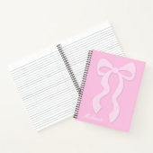 Schattigee Roze Bow Notitieboek (Binnen)