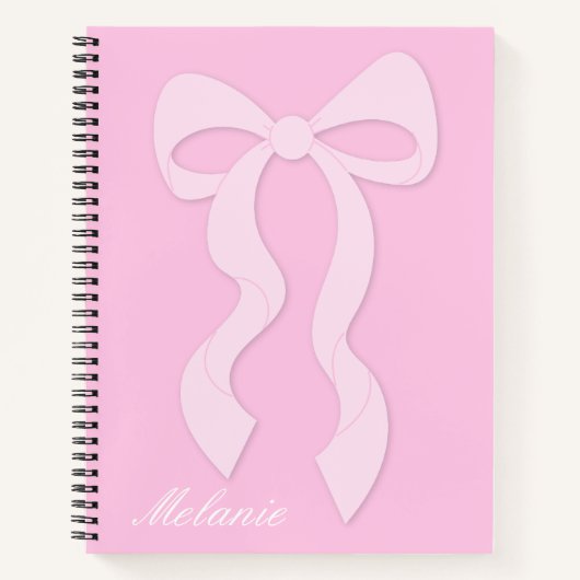 Schattigee Roze Bow Notitieboek (Voorkant)