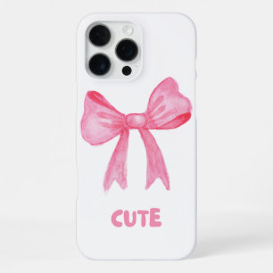 "Schattigee" Roze Bow Pastel Telefoonhoesje iPhone 16 Pro Max Hoesje