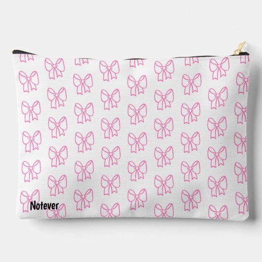 Schattigee Roze Bow Pattern Pouch met Wit Lint Etui (Achterkant)
