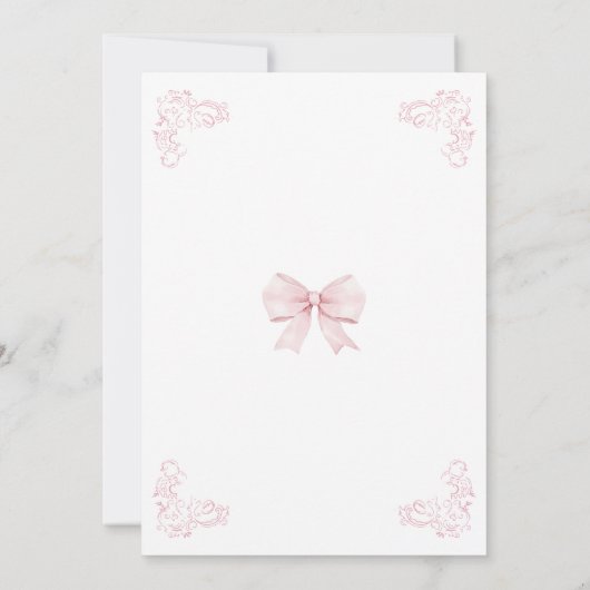 Schattigee Roze Bow Preppy Coquette Baby Meisje Do Kaart (Achterkant)