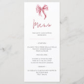Schattigee Roze Bow Quinceañera Menu (Voorkant)