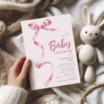 Schattigee Roze Bow Ribbon Girl Baby shower