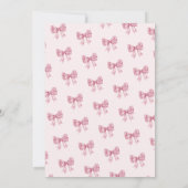 Schattigee Roze Bow Ribbon Girl Baby shower Kaart (Achterkant)