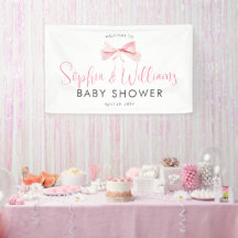 Schattigee Roze Bow Ribbon Girl Baby shower Welkom