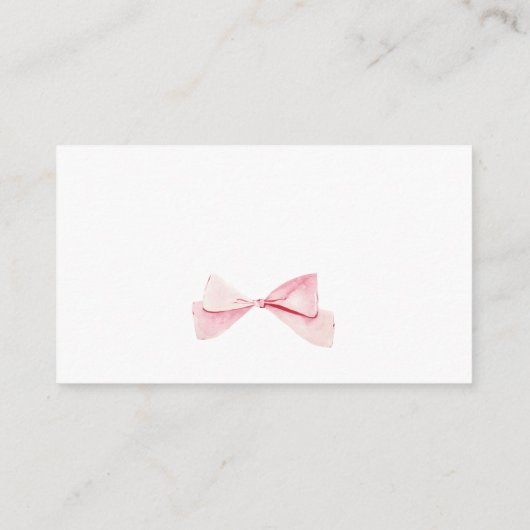 Schattigee Roze Bow Ribbon Meisje Baby shower Boek Informatiekaartje (Achterkant)