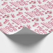 Schattigee Roze Briefballon 1e Verjaardag Wrapping Cadeaupapier (Hoek)