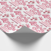 Schattigee Roze Briefballon 4e Verjaardag Cadeaupapier (Hoek)