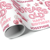 Schattigee Roze Briefballon 5e Verjaardag Cadeaupapier (Rol Hoek)