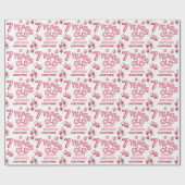 Schattigee Roze Briefballon 7e Verjaardag Cadeaupapier (Vlak)