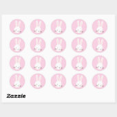 Schattigee Roze Bunny Custom Ronde Sticker (Vel)