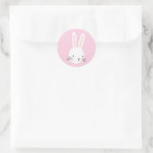 Schattigee Roze Bunny Custom Ronde Sticker (Tas)
