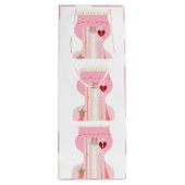 Schattigee Roze Bustier Ondergoed Wijn Gift Bag Cadeautas (Achterkant)