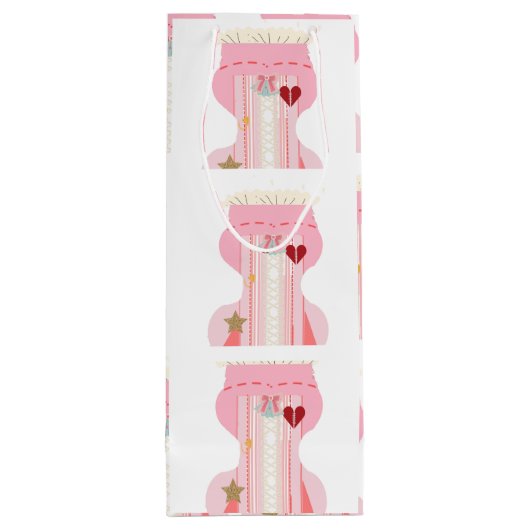 Schattigee Roze Bustier Ondergoed Wijn Gift Bag Wijn Cadeautas (Achterkant)