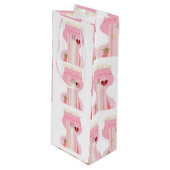 Schattigee Roze Bustier Ondergoed Wijn Gift Bag Wijn Cadeautas (Voorkant Gekanteld)