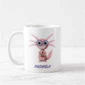 Schattigee Roze Cartoon Axolotl Koffiemok (Links)