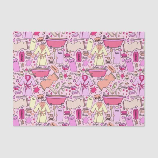 Schattigee roze Cartoon badkamer producten Tissuepapier (Voorkant)