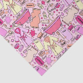 Schattigee roze Cartoon badkamer producten Tissuepapier (Detail)