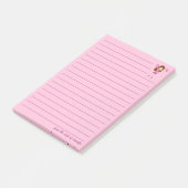 Schattigee Roze Cheerleader Custom Lined Post-it® Notes (Schuin)