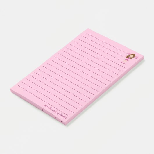 Schattigee Roze Cheerleader Custom Lined Post-it® Notes (Schuin)