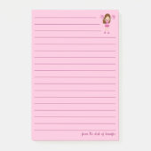 Schattigee Roze Cheerleader Custom Lined Post-it® Notes (Voorkant)