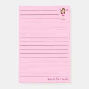 Schattigee Roze Cheerleader Custom Lined Post-it® Notes