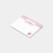 Schattigee roze Chevron Apple monogram leraar noti Post-it® Notes (Schuin)