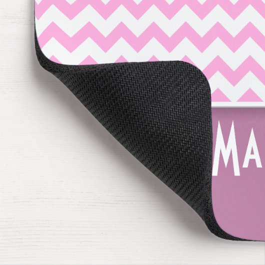 Schattigee Roze Chevron Muismat (Hoek)