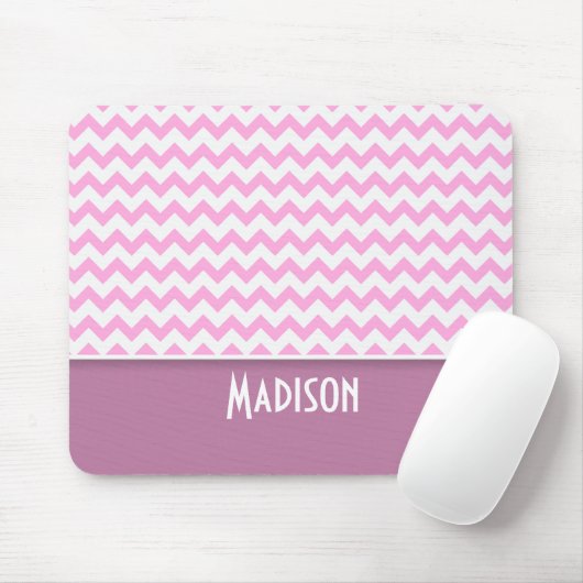 Schattigee Roze Chevron Muismat (Met muis)