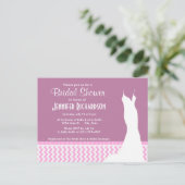 Schattigee Roze Chevron Uitnodiging Briefkaart (Staand voorkant)