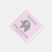 Schattigee roze Chevron Zoo Dier baby shower serve Servet (Hoek)