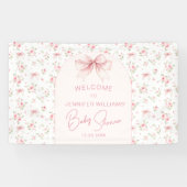 Schattigee Roze Chic Bow Baby shower Welkom Banner (Horizontaal)