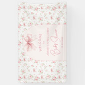 Schattigee Roze Chic Bow Baby shower Welkom Banner (Verticaal)