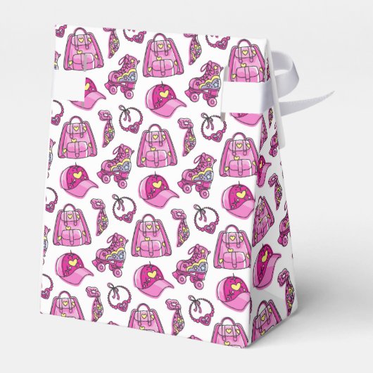 Schattigee roze cool meisje dingen bedankdoosjes (Achterkant)