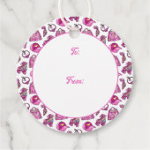 Schattigee roze cool meisje dingen bedankjes labels (Voorkant)