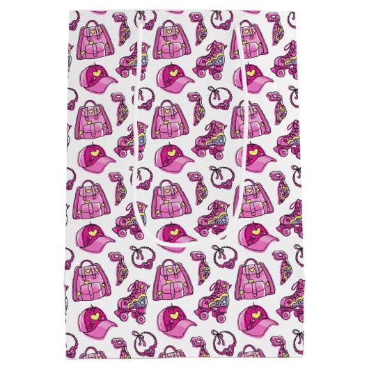 Schattigee roze cool meisje dingen medium cadeauzakje (Achterkant)