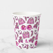 Schattigee roze cool meisje dingen papieren bekers (Rechts)