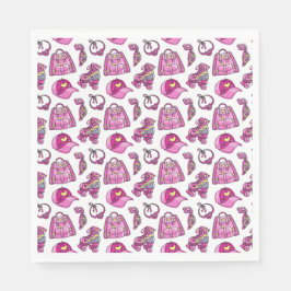 Schattigee roze cool meisje dingen servet