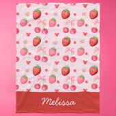 Schattigee Roze Coquette Aardbeienkers Fleece Deken