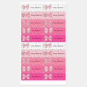 Schattigee Roze Coquette Bogen Luipaard print Kind Labels (Vel)