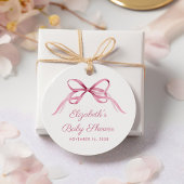 Schattigee Roze Coquette Bow Baby Meisje Douche Da Bedankjes Labels