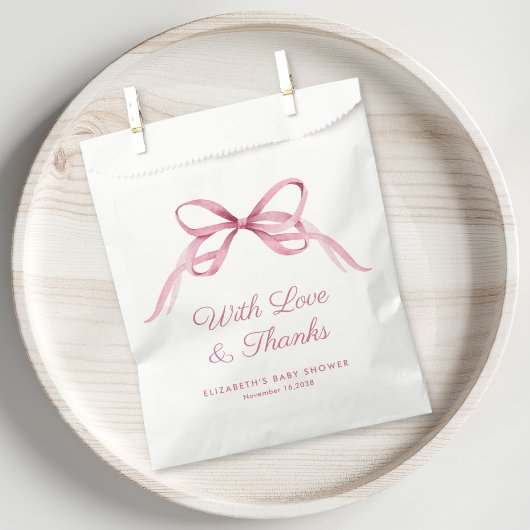 Schattigee Roze Coquette Bow Baby Meisje Douche Da Bedankzakje