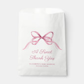 Schattigee Roze Coquette Bow Baby Meisje Douche Da Bedankzakje (Voorkant)