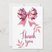 Schattigee Roze Coquette Bow Baby Meisje Douche Da Kaart (Voorkant)