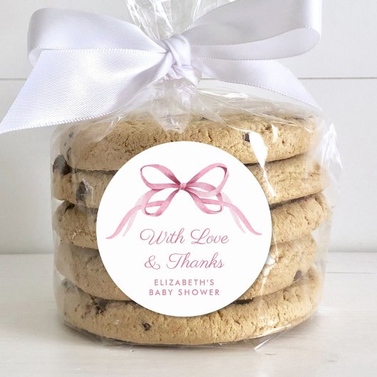 Schattigee Roze Coquette Bow Baby Meisje Douche Da Ronde Sticker