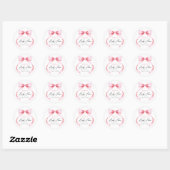 Schattigee Roze Coquette Bow Baby shower Ronde Sticker (Vel)